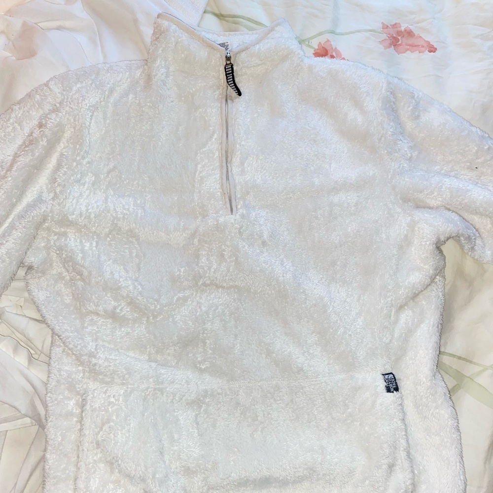 The North Face White half zip sweater size medium (runs small in my opinion)
